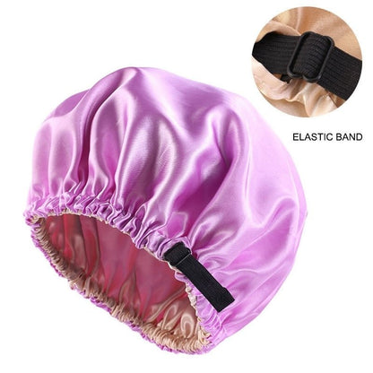 best New Satin Hair Cap For Sleeping Invisible Flat Imitation Silk Round Haircare Women Headwear Ceremony Adjusting Button Night Hat 0 shop online at M2K Trends for