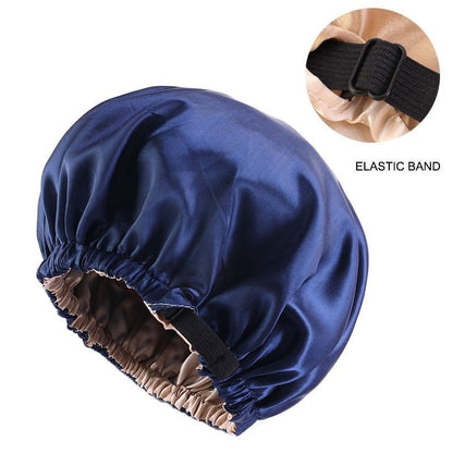 best New Satin Hair Cap For Sleeping Invisible Flat Imitation Silk Round Haircare Women Headwear Ceremony Adjusting Button Night Hat 0 shop online at M2K Trends for