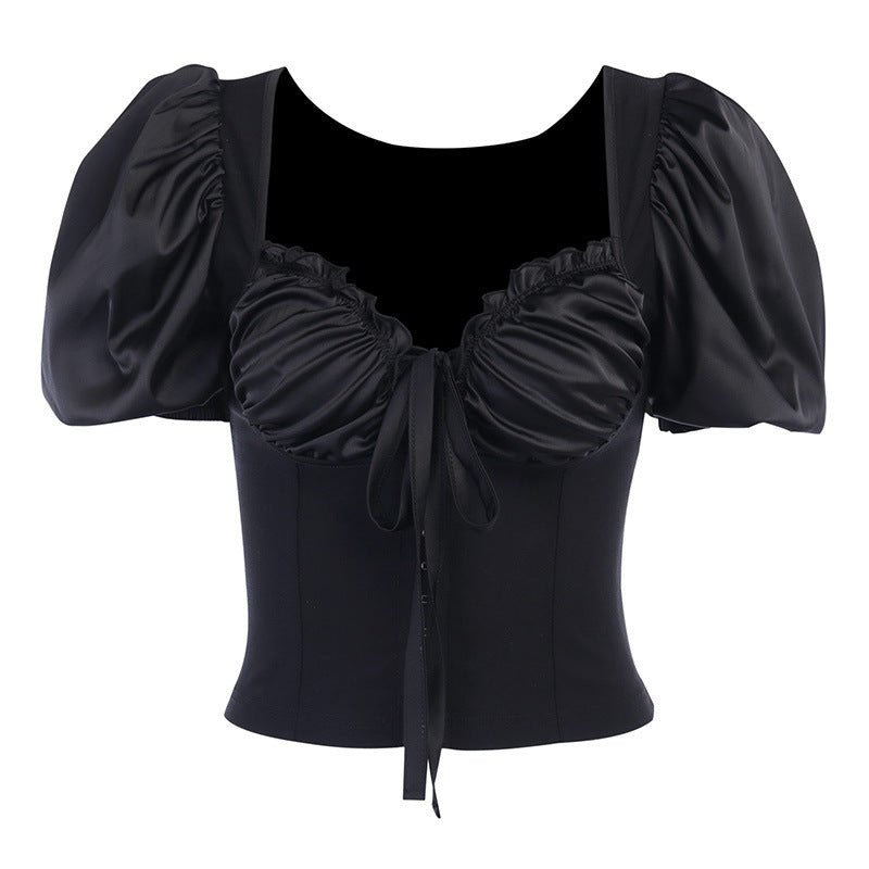 best New style pleated umbilical lace top women 0 shop online at M2K Trends for