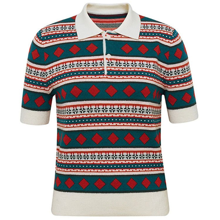 best New Style POLO Collar Striped Sweater Short Sleeve T-shirt 0 shop online at M2K Trends for