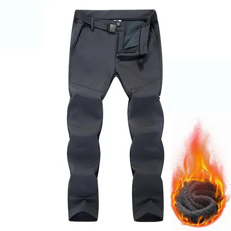 best New Thick Fleece Hiking Pants Mens Winter Outdoor Warm Softshell Male Skiing Waterproof Reflective Trekking Trousers shop online at M2K Trends for