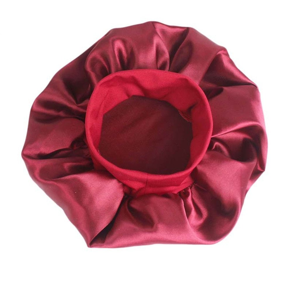 best Newly Women&#39;s Satin Solid Sleeping Hat Night Hair Care Bonnet Nightcap For Women Men Unisex Cap 0 shop online at M2K Trends for