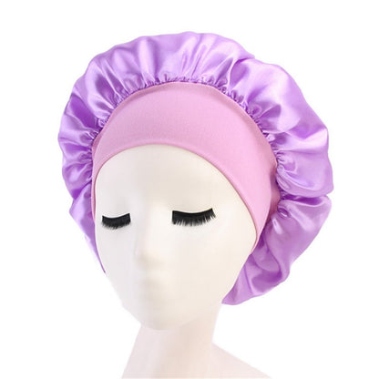 best Newly Women&#39;s Satin Solid Sleeping Hat Night Hair Care Bonnet Nightcap For Women Men Unisex Cap 0 shop online at M2K Trends for