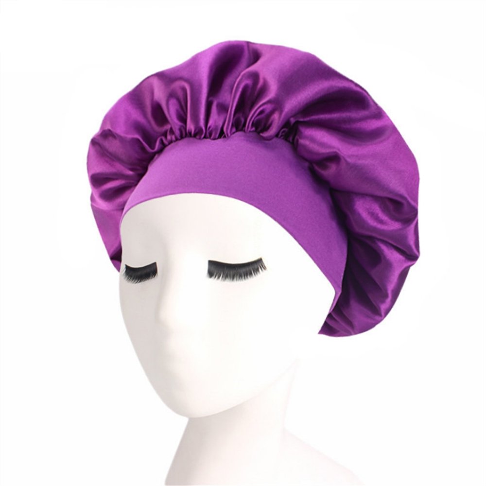 best Newly Women&#39;s Satin Solid Sleeping Hat Night Hair Care Bonnet Nightcap For Women Men Unisex Cap 0 shop online at M2K Trends for