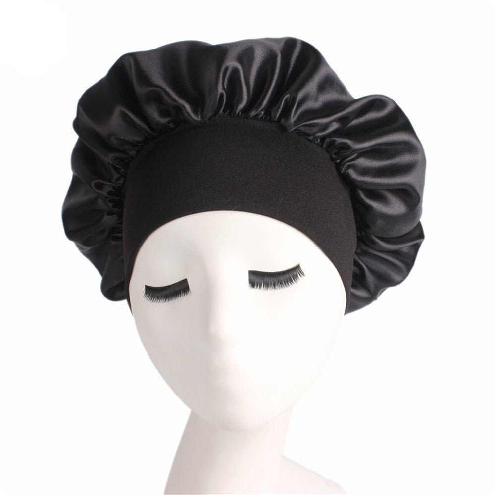 best Newly Women&#39;s Satin Solid Sleeping Hat Night Hair Care Bonnet Nightcap For Women Men Unisex Cap 0 shop online at M2K Trends for