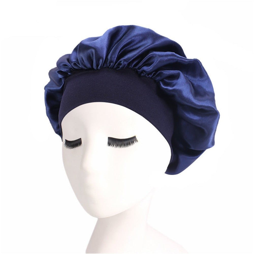 best Newly Women&#39;s Satin Solid Sleeping Hat Night Hair Care Bonnet Nightcap For Women Men Unisex Cap 0 shop online at M2K Trends for