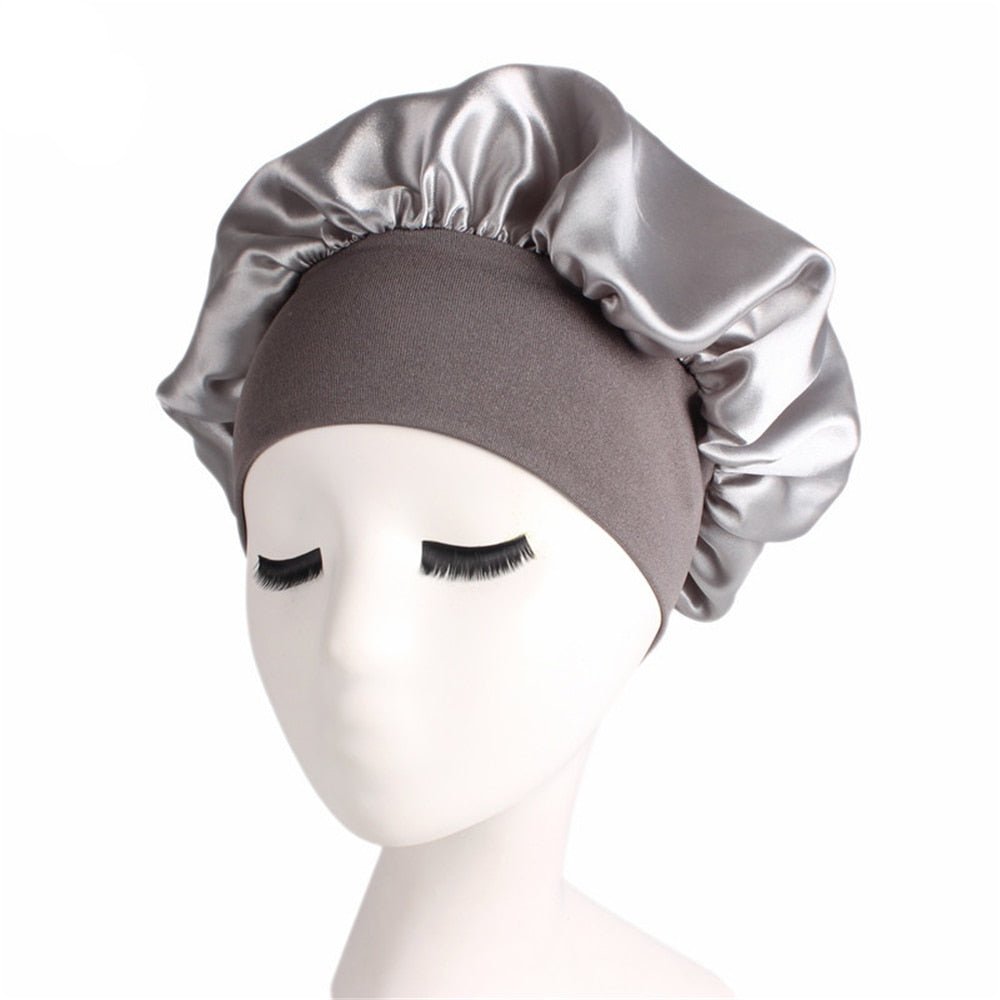 best Newly Women&#39;s Satin Solid Sleeping Hat Night Hair Care Bonnet Nightcap For Women Men Unisex Cap 0 shop online at M2K Trends for