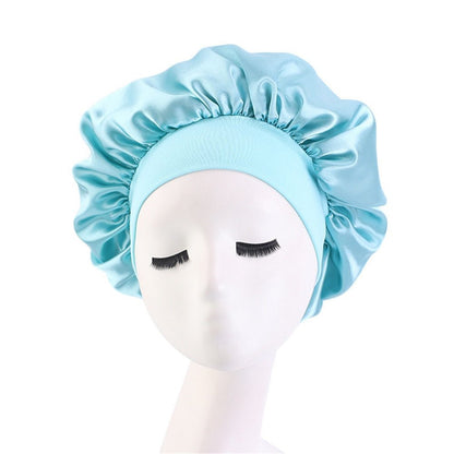 best Newly Women&#39;s Satin Solid Sleeping Hat Night Hair Care Bonnet Nightcap For Women Men Unisex Cap 0 shop online at M2K Trends for