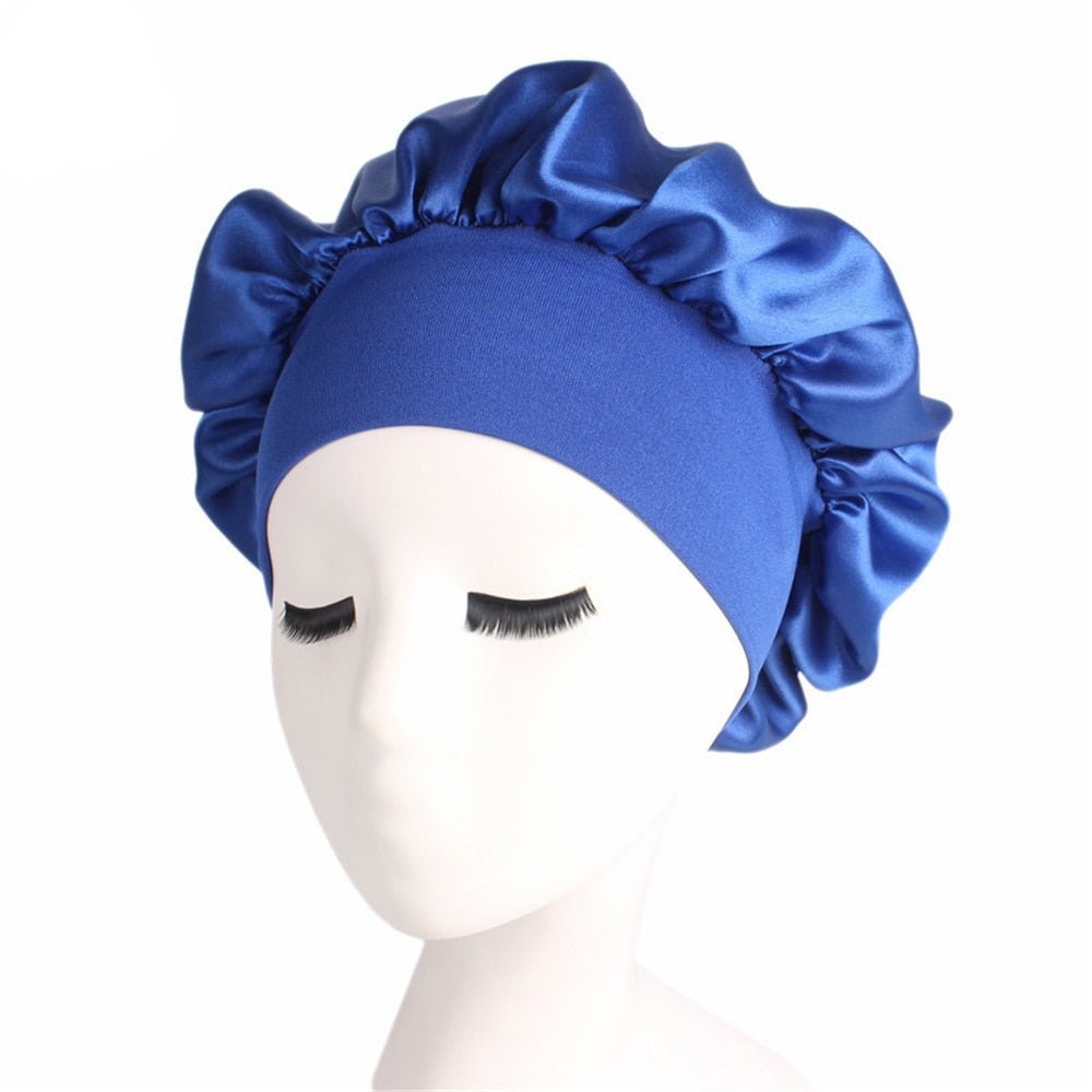 best Newly Women&#39;s Satin Solid Sleeping Hat Night Hair Care Bonnet Nightcap For Women Men Unisex Cap 0 shop online at M2K Trends for