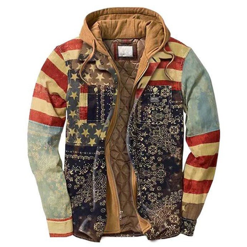 best Non-Positioning Printed Loose Hooded Jacket Coat Shirt 0 shop online at M2K Trends for