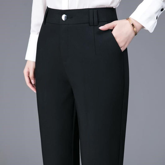 best Office Lady Korean Fashion Straight Pants Spring Autumn Casual High Waist Button Pockets Solid Elegant Women Clothing Trousers 0 shop online at M2K Trends for women pants