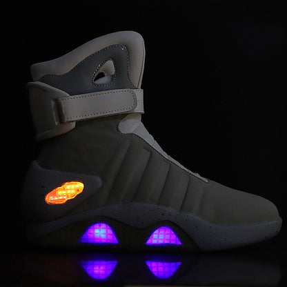 best Original High Quality Three Mode USB Charging LED High Top Basketball Sneakers Back to Future Shoes shop online at M2K Trends for