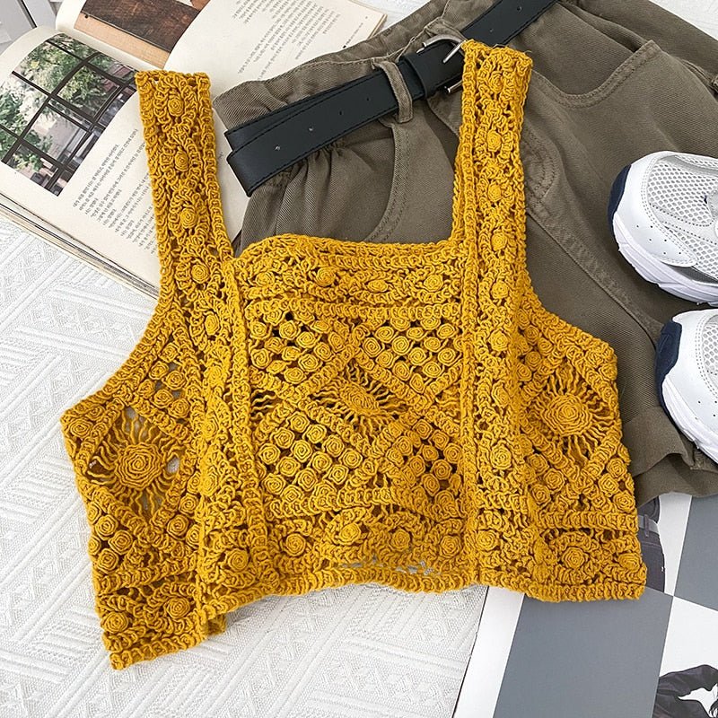 best OUMEA Women Sweet Cotton Cardigan Summer Floral Embroidery Sleeveless Buttons Front Crop Tops Beach Sweet Crochet French Style 0 shop online at M2K Trends for