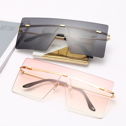 best Oversized Rimless Sunglasses Fashion Women Metal Gradient Sun glasses Luxury Lady Sunglass Eyewear UV400 Shades gafas de sol 0 shop online at M2K Trends for