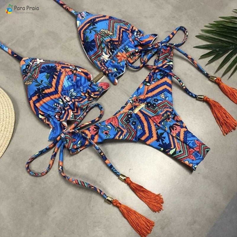 best Para Praia 17 Colors New Bandage Micro Bikini Mini Halter Bathing Suit Brazilian Swimsuit Thong Bikini Set Push Up Biquini 2023 0 shop online at M2K Trends for