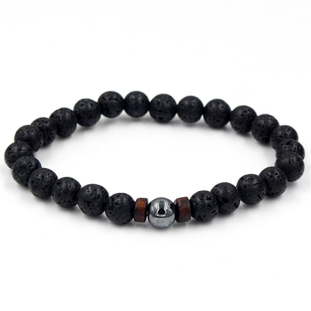 best Personality Men's Black Volcanic Stone Bracelet 0 shop online at M2K Trends for