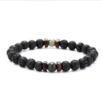 best Personality Men's Black Volcanic Stone Bracelet 0 shop online at M2K Trends for