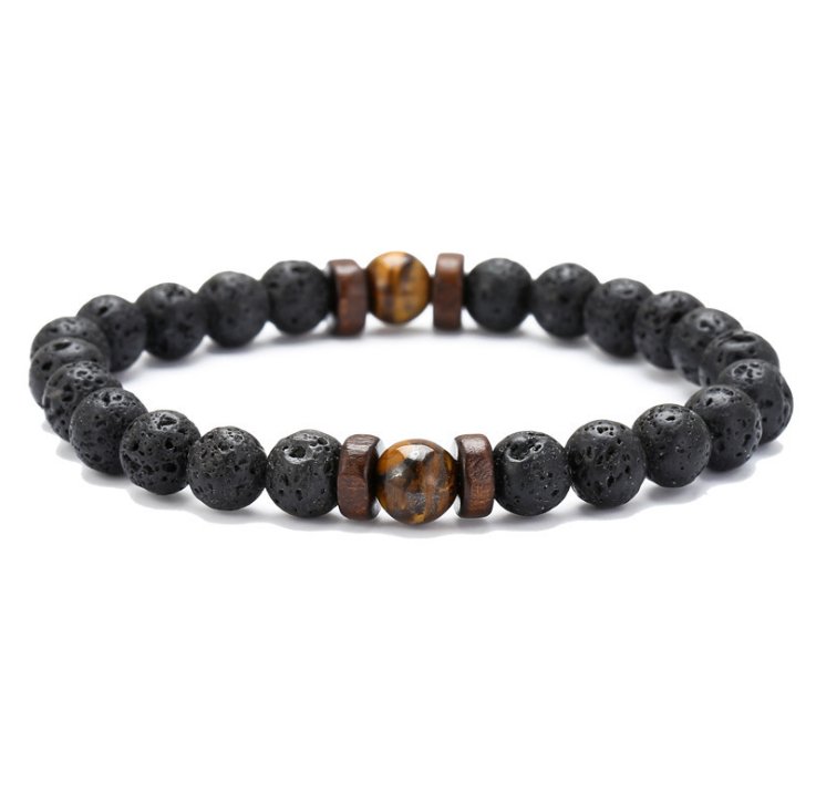 best Personality Men's Black Volcanic Stone Bracelet 0 shop online at M2K Trends for