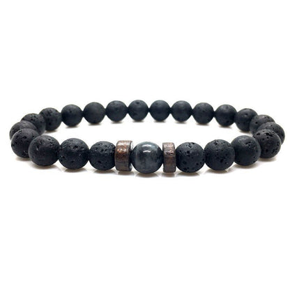 best Personality Men's Black Volcanic Stone Bracelet 0 shop online at M2K Trends for