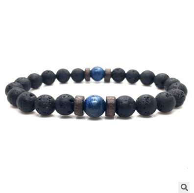 best Personality Men's Black Volcanic Stone Bracelet 0 shop online at M2K Trends for