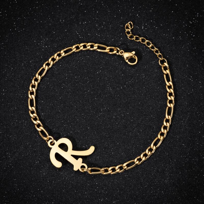 best Personalize Initial Bracelets Bangles A-Z 26 Letters Alphabet Charm Bracelet Accessories shop online at M2K Trends for All Bracelets