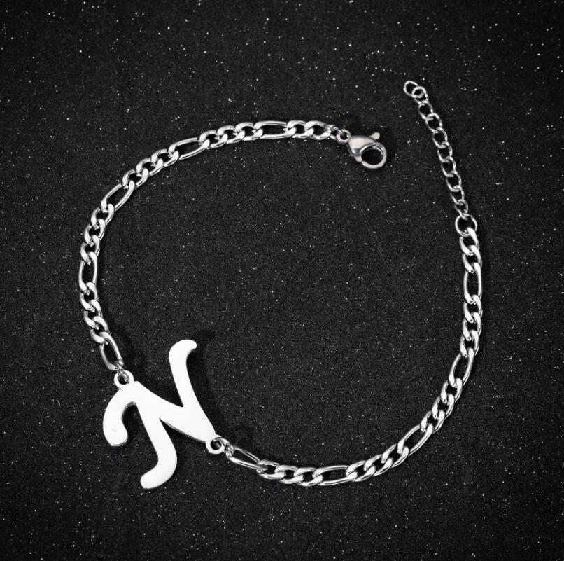 best Personalize Initial Bracelets Bangles A-Z 26 Letters Alphabet Charm Bracelet Accessories shop online at M2K Trends for All Bracelets