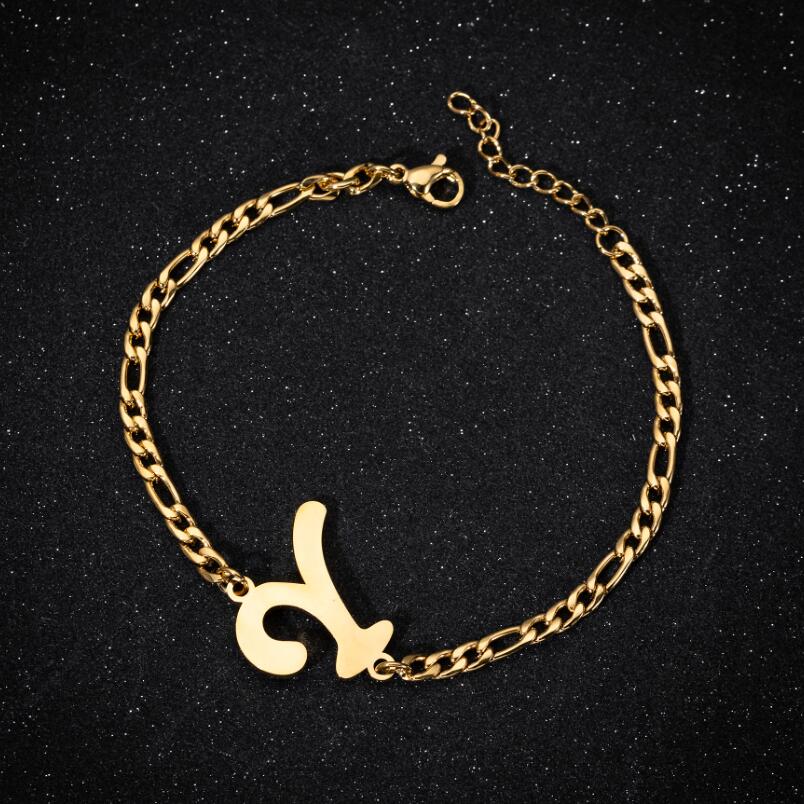 best Personalize Initial Bracelets Bangles A-Z 26 Letters Alphabet Charm Bracelet Accessories shop online at M2K Trends for All Bracelets