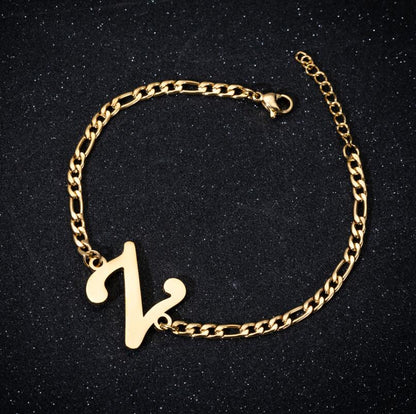 best Personalize Initial Bracelets Bangles A-Z 26 Letters Alphabet Charm Bracelet Accessories shop online at M2K Trends for All Bracelets