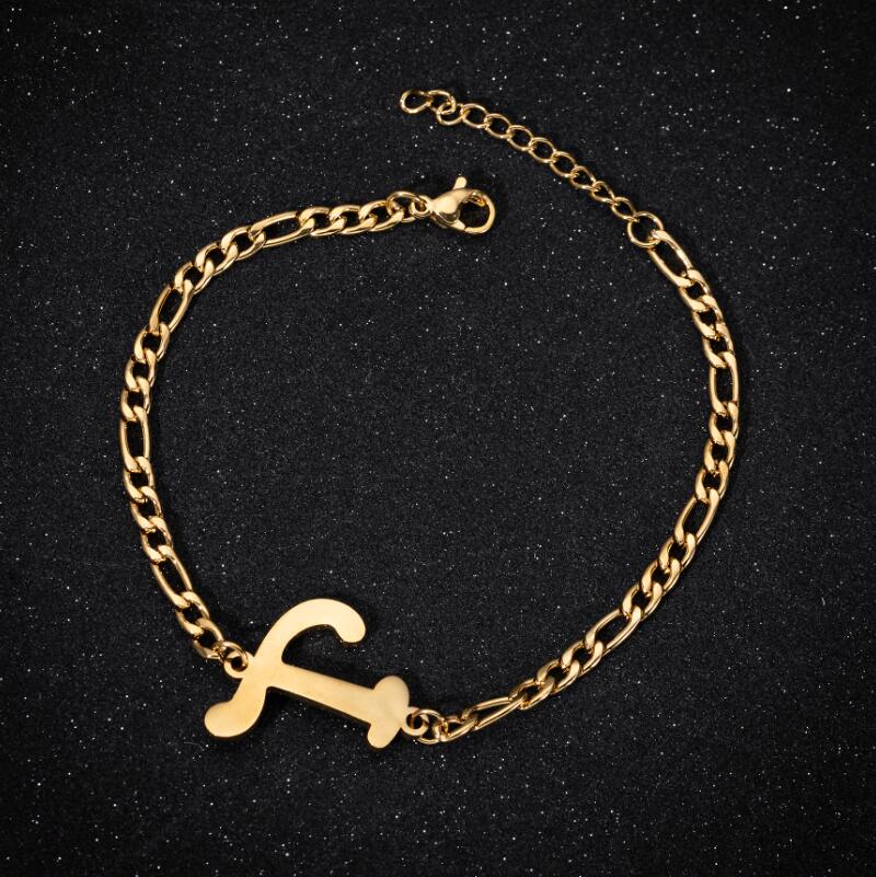 best Personalize Initial Bracelets Bangles A-Z 26 Letters Alphabet Charm Bracelet Accessories shop online at M2K Trends for All Bracelets