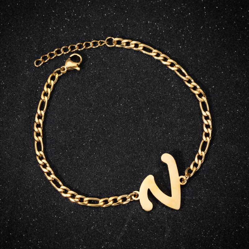 best Personalize Initial Bracelets Bangles A-Z 26 Letters Alphabet Charm Bracelet Accessories shop online at M2K Trends for All Bracelets