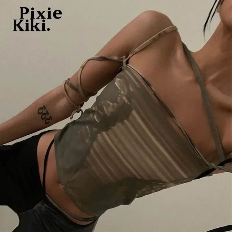 best PixieKiki Fairy Grunge Aesthetic Tank Top Women Clothes Summer 2023 Sexy Print Cami Cyber Y2k Crop Tops Strapless Shirt P33-AH10 shop online at M2K Trends for