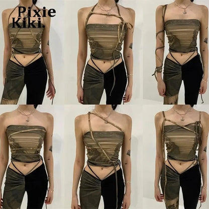 best PixieKiki Fairy Grunge Aesthetic Tank Top Women Clothes Summer 2023 Sexy Print Cami Cyber Y2k Crop Tops Strapless Shirt P33-AH10 shop online at M2K Trends for