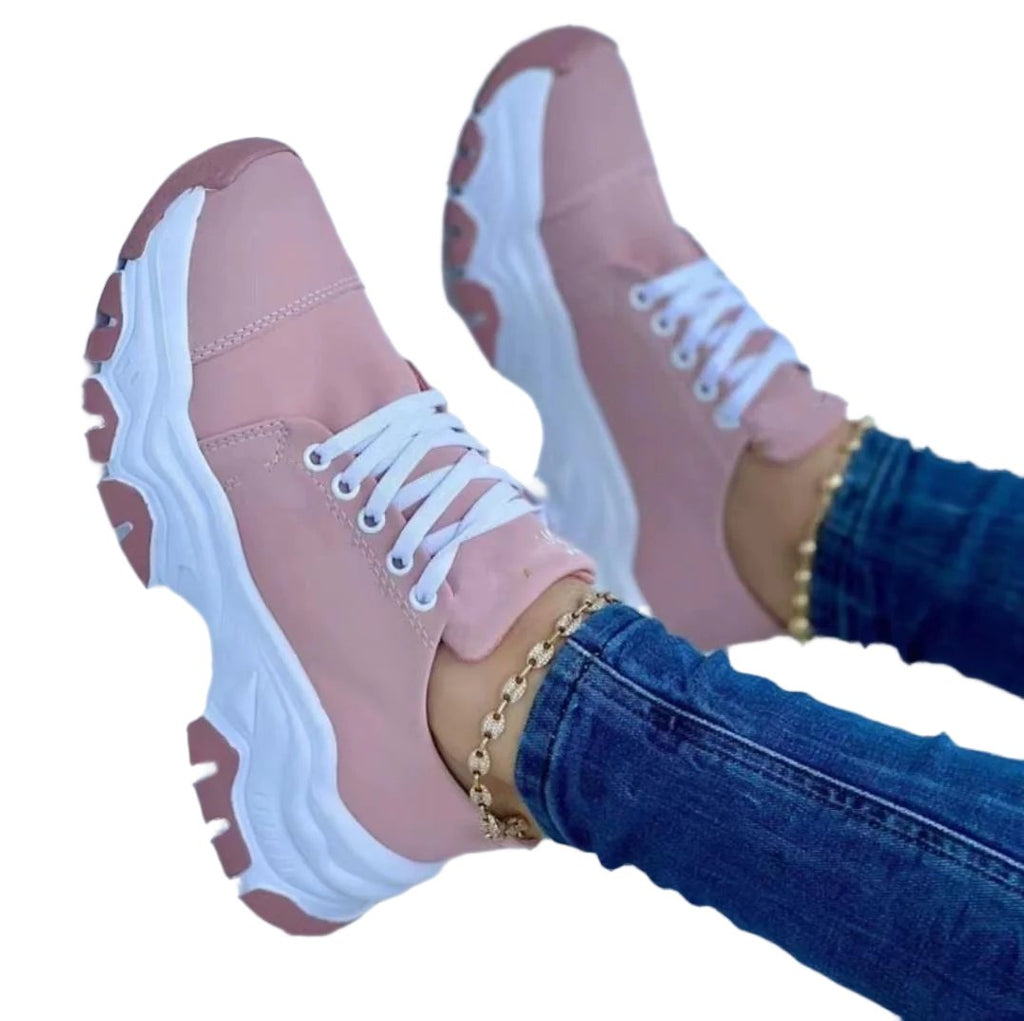 best Platform Sport Flats Shoes Lace-up Sneaker Outdoor Walking Casual Shoes Women Shoes shop online at M2K Trends for