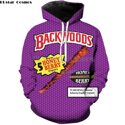 best PLstar Cosmos Drop shipping Funny Foods Backwoods Honey Berry 3D Print Fashion Hoodies Womens Mens Casual Hooded Sweatshirt shop online at M2K Trends for