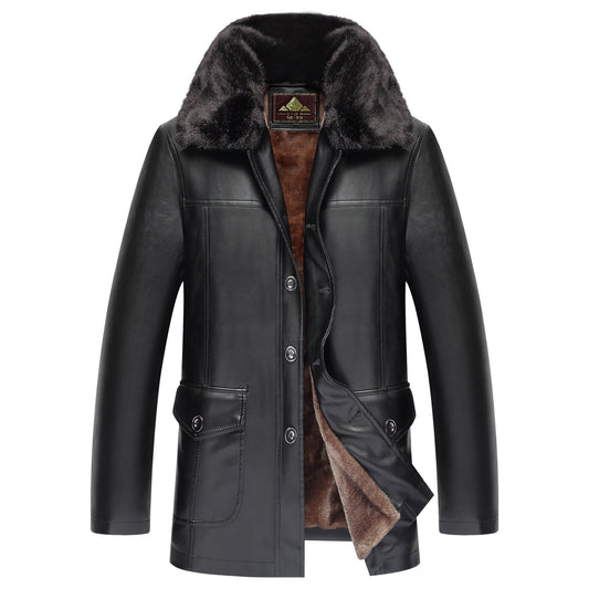 best Plush Thickening Mens Leather Coat Windbreaker Jacket Jackets & Coats shop online at M2K Trends for Plush Thickening Mens Leather Coat Windbreaker Jacket