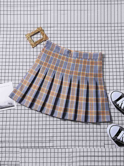 best Preppy Style High Waist Solid Pleated Mini Skirt Women Summer Spring Korean Fashion Cute White A-line Skirt Y2k Skort Clothes 0 shop online at M2K Trends for