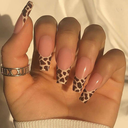 best Press On Nails Leopard Print Long Ballet Fake Nail Nails Accessories shop online at M2K Trends for