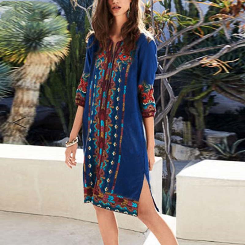 best Printed casual tunic dress bohemian Blouse shop online at M2K Trends for