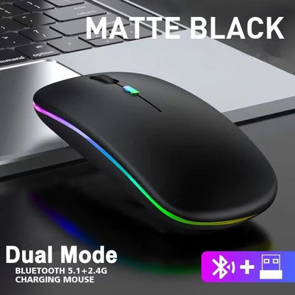 best Rechargeable Bluetooth5.1 Wireless Mouse with 2.4GHz USB 1600DPI Mouse for Computer Laptop Tablet PC Macbook Gaming Mouse Gamer shop online at M2K Trends for