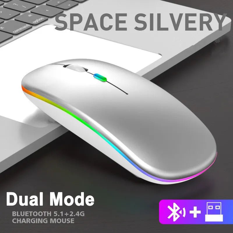 best Rechargeable Bluetooth5.1 Wireless Mouse with 2.4GHz USB 1600DPI Mouse for Computer Laptop Tablet PC Macbook Gaming Mouse Gamer shop online at M2K Trends for