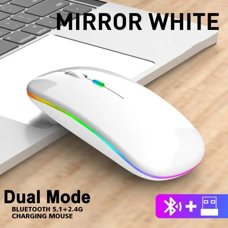 best Rechargeable Bluetooth5.1 Wireless Mouse with 2.4GHz USB 1600DPI Mouse for Computer Laptop Tablet PC Macbook Gaming Mouse Gamer shop online at M2K Trends for