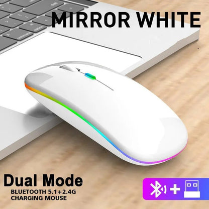 best Rechargeable Bluetooth5.1 Wireless Mouse with 2.4GHz USB 1600DPI Mouse for Computer Laptop Tablet PC Macbook Gaming Mouse Gamer shop online at M2K Trends for