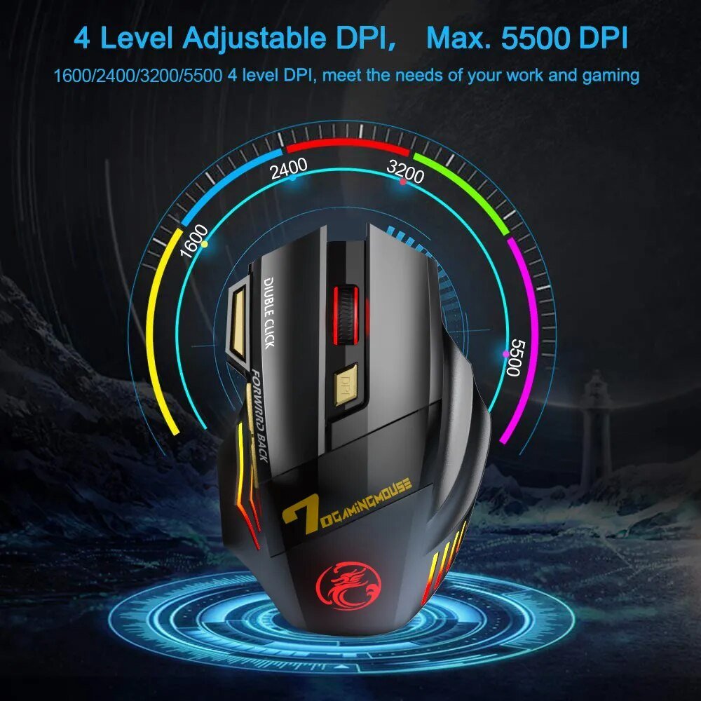 best Rechargeable Wireless Mouse Bluetooth Gamer Gaming Mouse Computer Ergonomic Mause With Backlight RGB Silent Mice For Laptop PC shop online at M2K Trends for Wireless