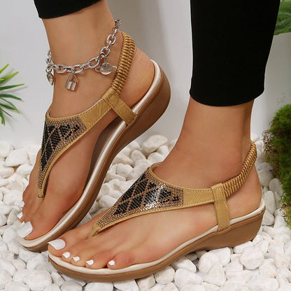 best Rhinestones Thong Sandals Bohemia Style Clip Toe Sandals Women Rome Beach Shoes Summer 4 shop online at M2K Trends for