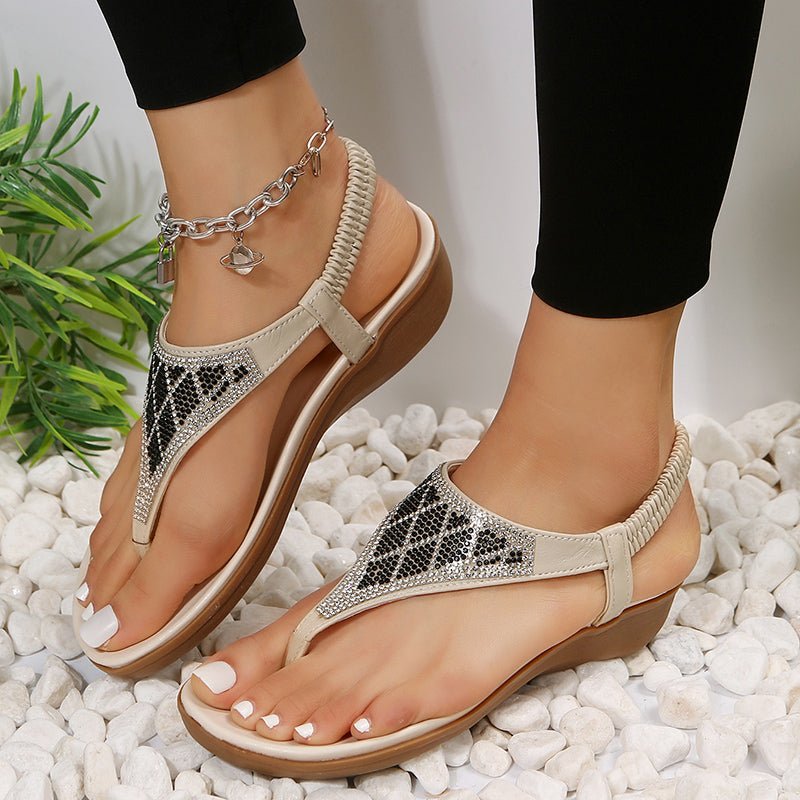 best Rhinestones Thong Sandals Bohemia Style Clip Toe Sandals Women Rome Beach Shoes Summer 4 shop online at M2K Trends for