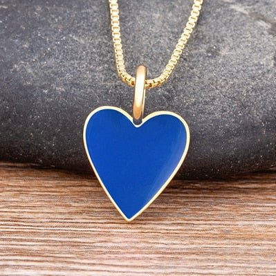 best Romantic Heart Couple Necklace 5 Colors Simple Valentine&#39;s Day Sweater Chain Best Friend Lovers Wedding Party Gift Jewelry 0 shop online at M2K Trends for