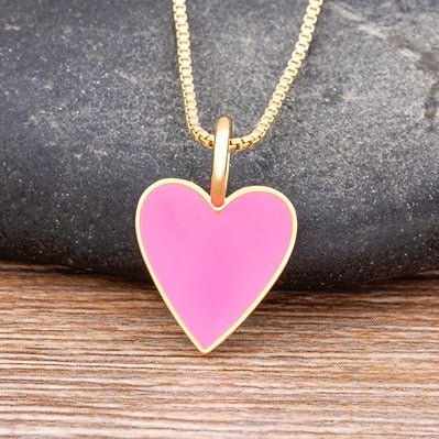 best Romantic Heart Couple Necklace 5 Colors Simple Valentine&#39;s Day Sweater Chain Best Friend Lovers Wedding Party Gift Jewelry 0 shop online at M2K Trends for