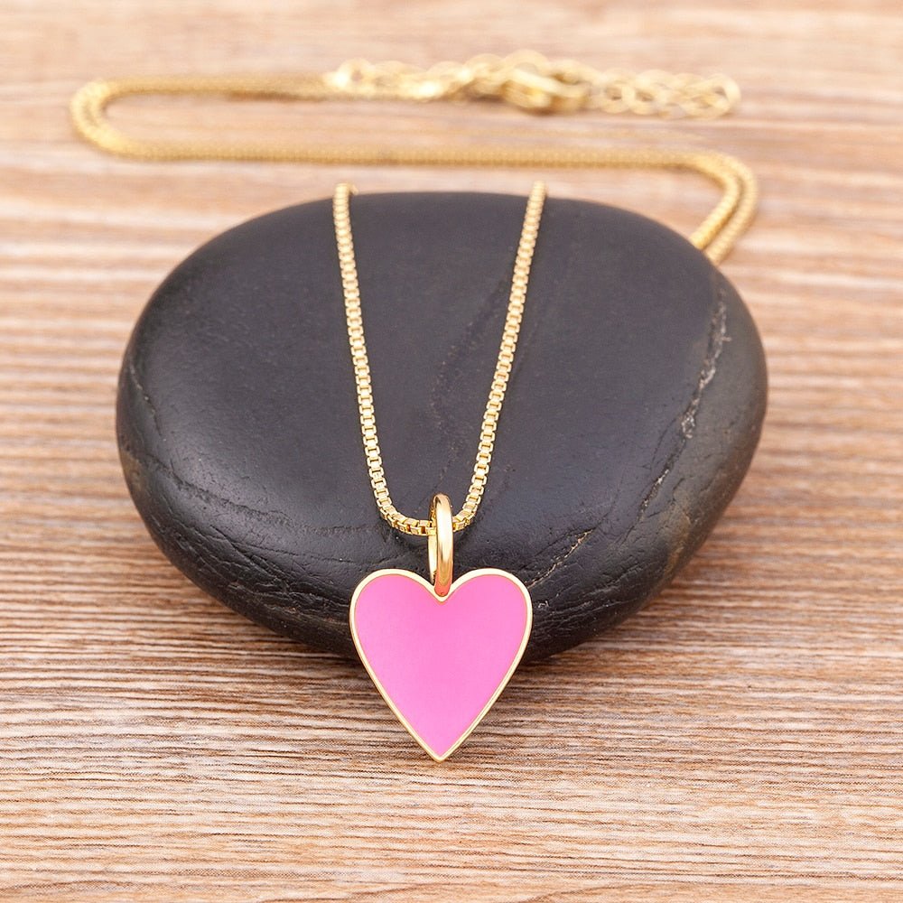 best Romantic Heart Couple Necklace 5 Colors Simple Valentine&#39;s Day Sweater Chain Best Friend Lovers Wedding Party Gift Jewelry 0 shop online at M2K Trends for