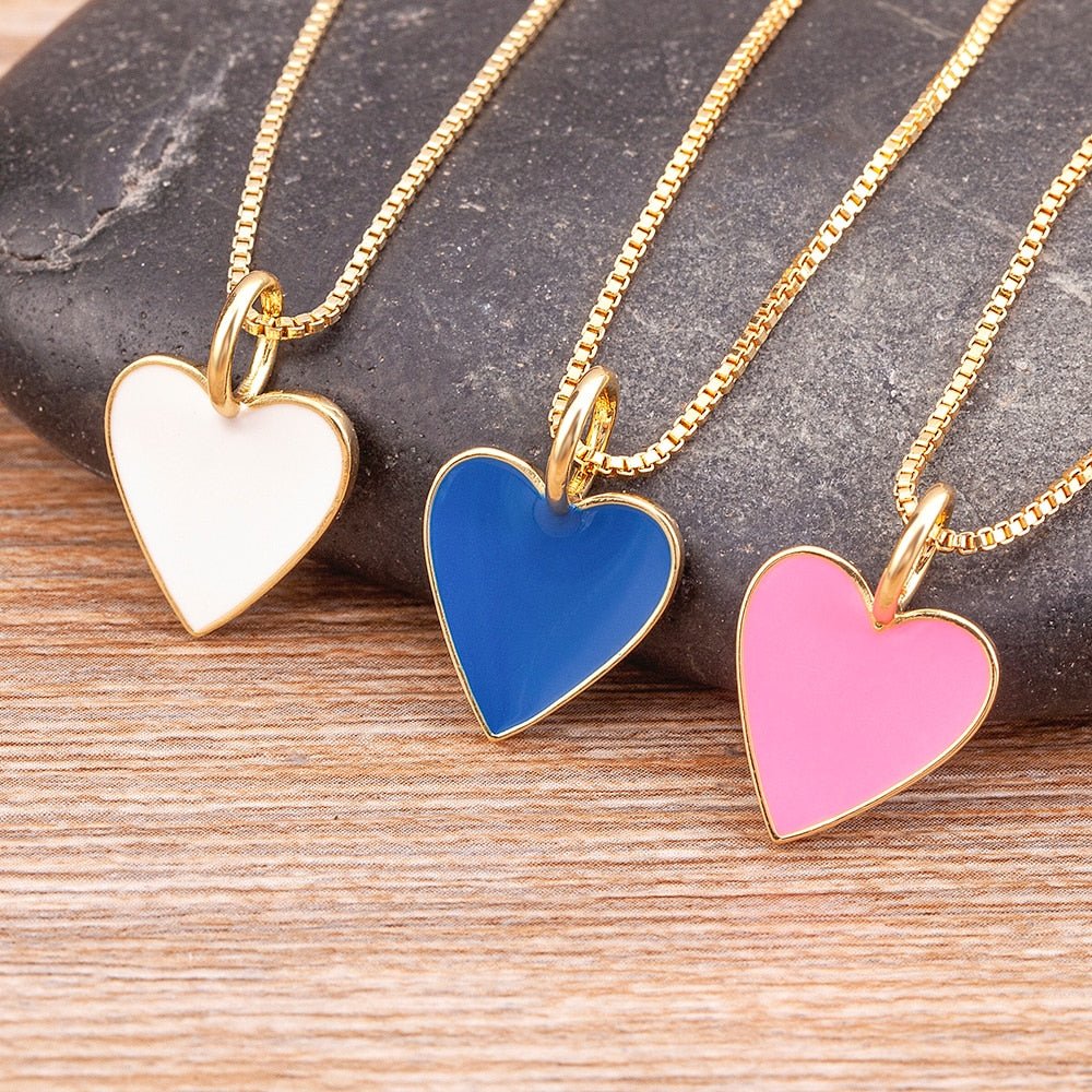 best Romantic Heart Couple Necklace 5 Colors Simple Valentine&#39;s Day Sweater Chain Best Friend Lovers Wedding Party Gift Jewelry 0 shop online at M2K Trends for