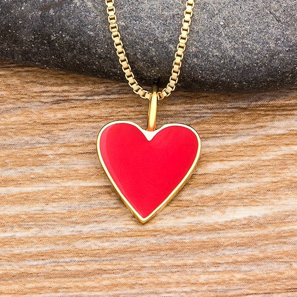 best Romantic Heart Couple Necklace 5 Colors Simple Valentine&#39;s Day Sweater Chain Best Friend Lovers Wedding Party Gift Jewelry 0 shop online at M2K Trends for
